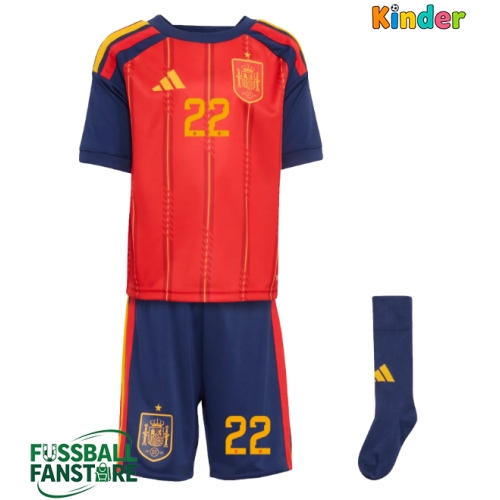 Spanien Pau Cubarsi #22 Replik Heimtrikot Kinder WM 2026 Kurzarm (+ Kurze Hosen)